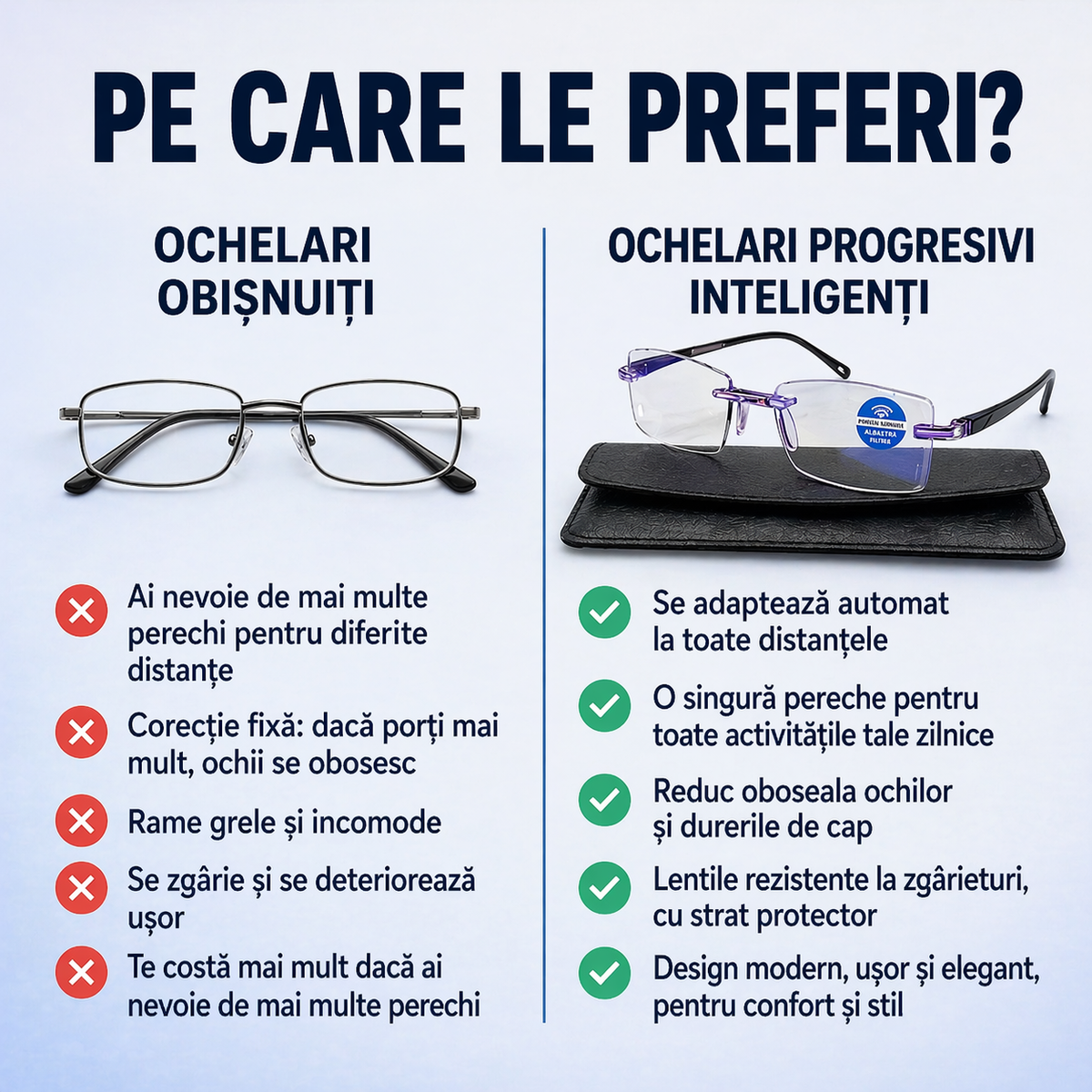 Ochelari Multifuncționali Inteligenți Ray™: Vedere Clară la Apropiere și Distanță într-o singură pereche | Filtru UV și Lumină Albastră + AJÁNDÉK (CADOU) Toc din Piele | 30 Zile Garanție