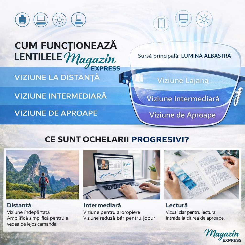 Ochelari Multifuncționali Inteligenți Ray™: Vedere Clară la Apropiere și Distanță într-o singură pereche | Filtru UV și Lumină Albastră + AJÁNDÉK (CADOU) Toc din Piele | 30 Zile Garanție